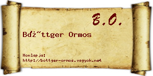 Böttger Ormos névjegykártya